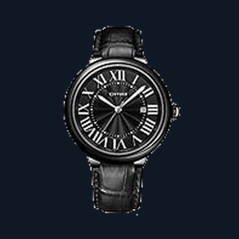 Black business automatic watch with steel bracelet